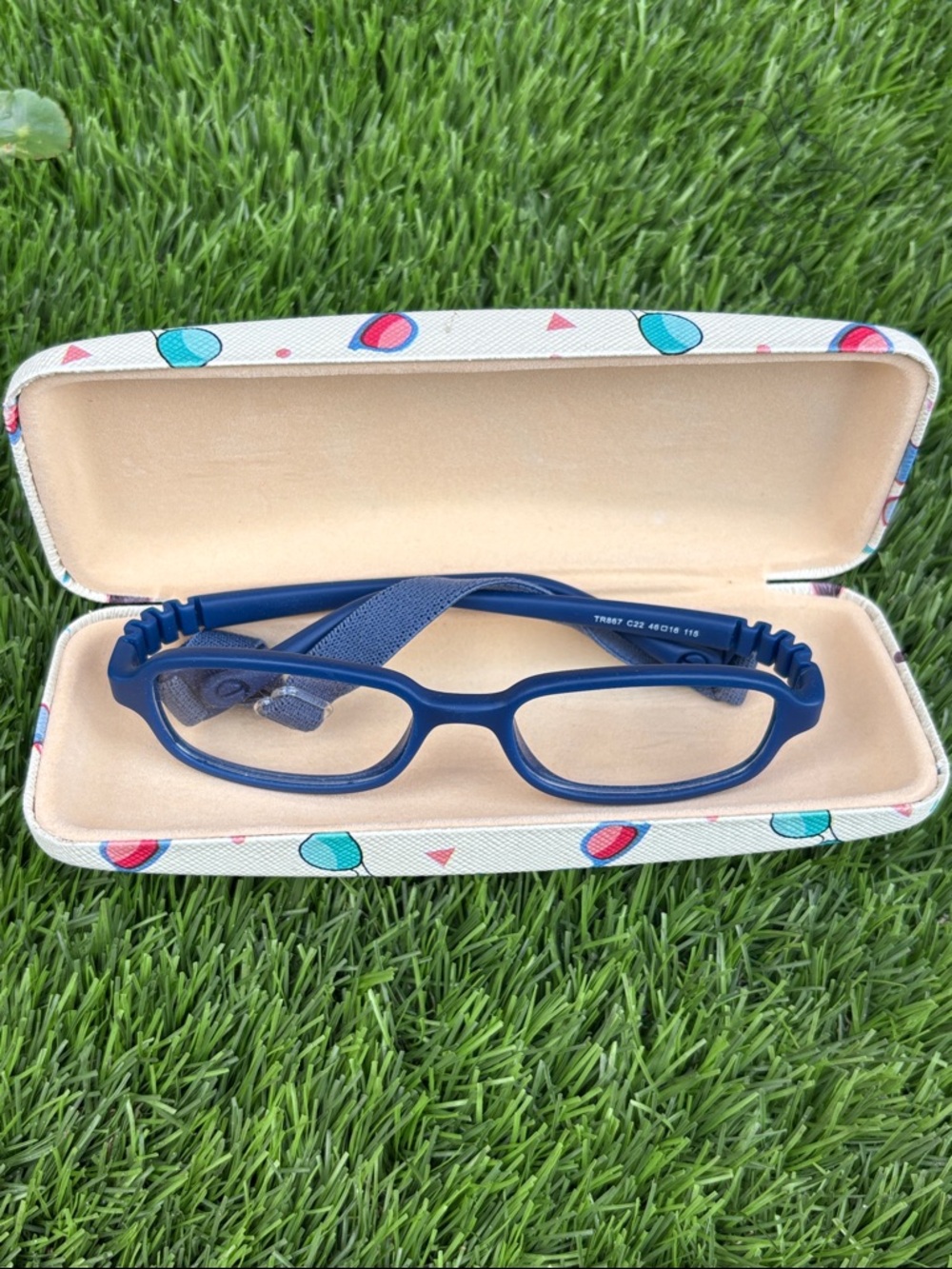 Children's Flexible Navy Blue Glasses with Secure Strap